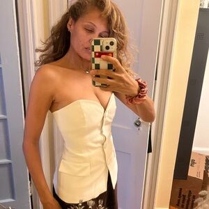 Zara white sleeveless suit corset top xs
NWT